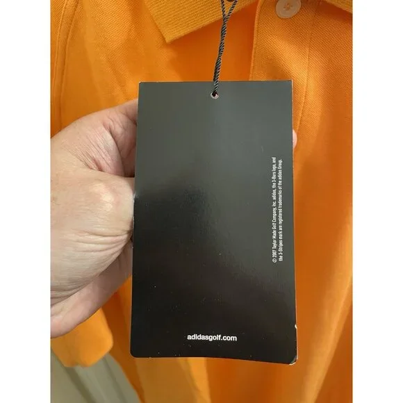 NWT Adidas ClimaLite Polo Shirt Men's Xl Embroidered Logo Orange - Picture 7 of 11